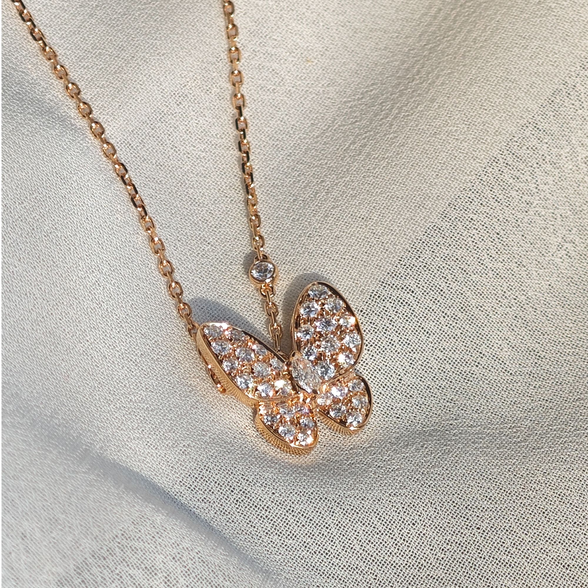 【CHERISH】18k  马眼蝴蝶项链（多样性发其一）