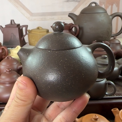 紫砂茶壶梨皮天青170c c