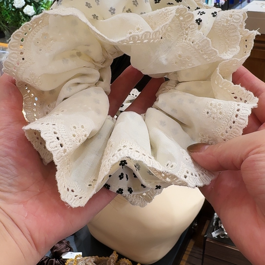 皮质非金属碎花发圈