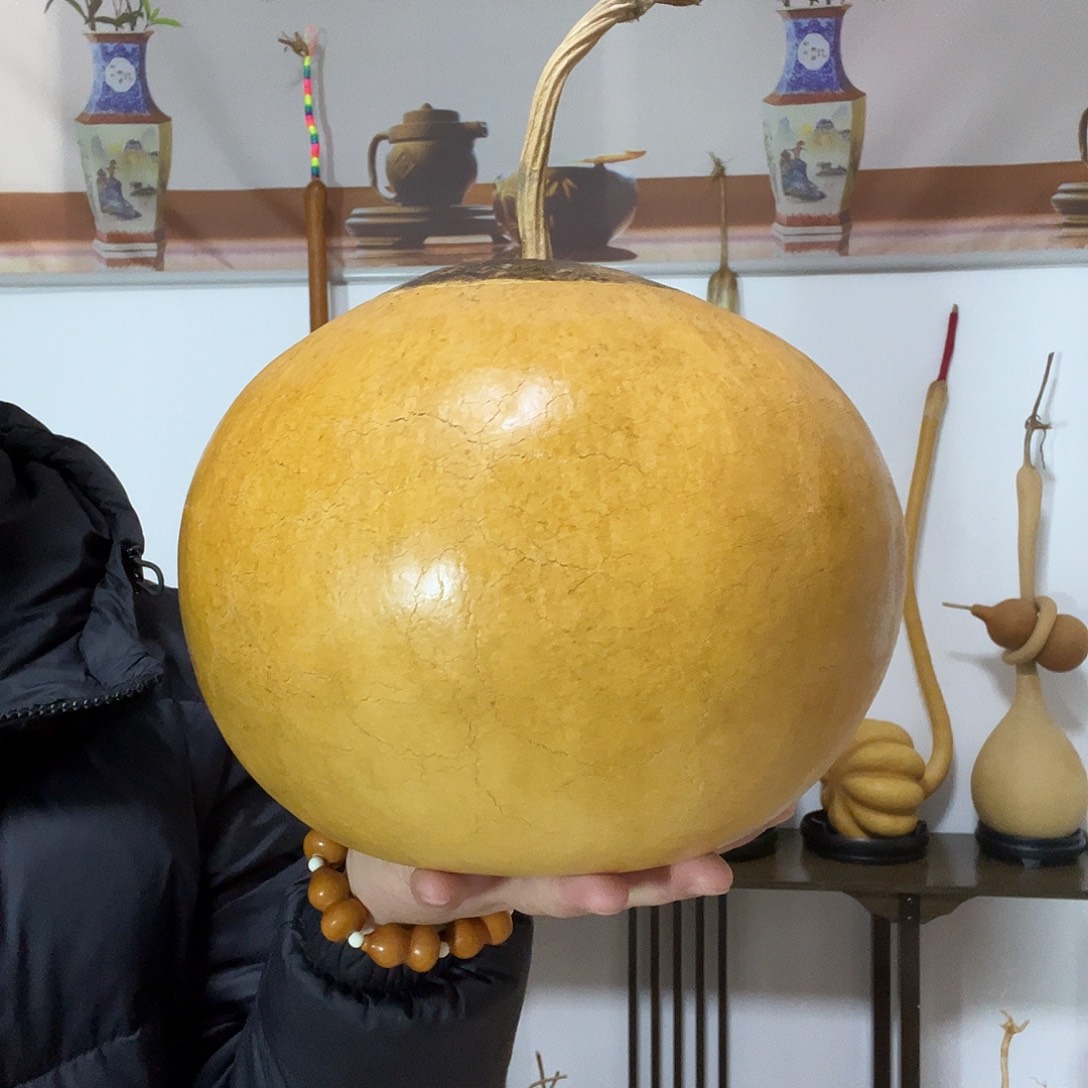 浮***影橘皮纹大苹果葫芦摆件