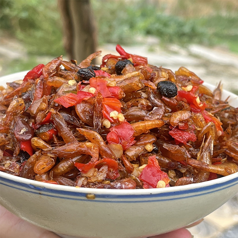 爆炒香辣河虾干 咸鱼块260g包邮