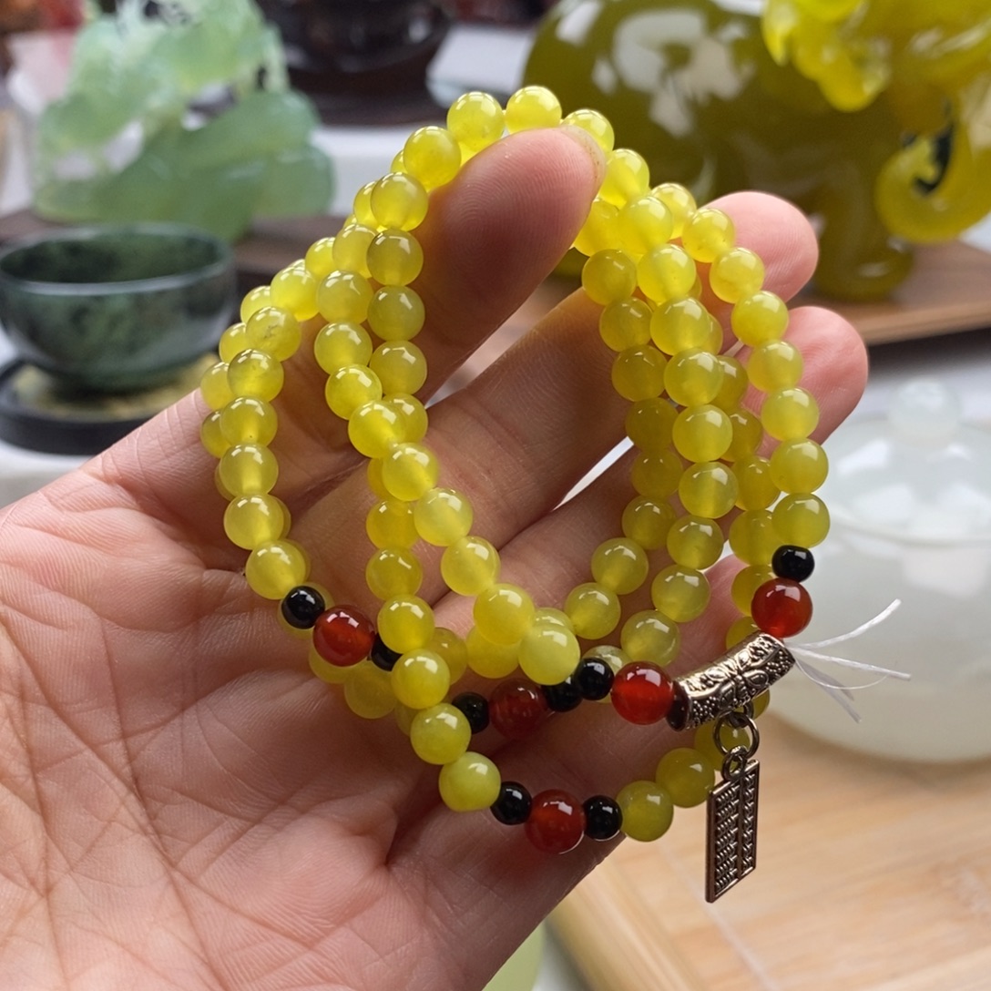 岫玉未镶嵌四大名玉手串108颗