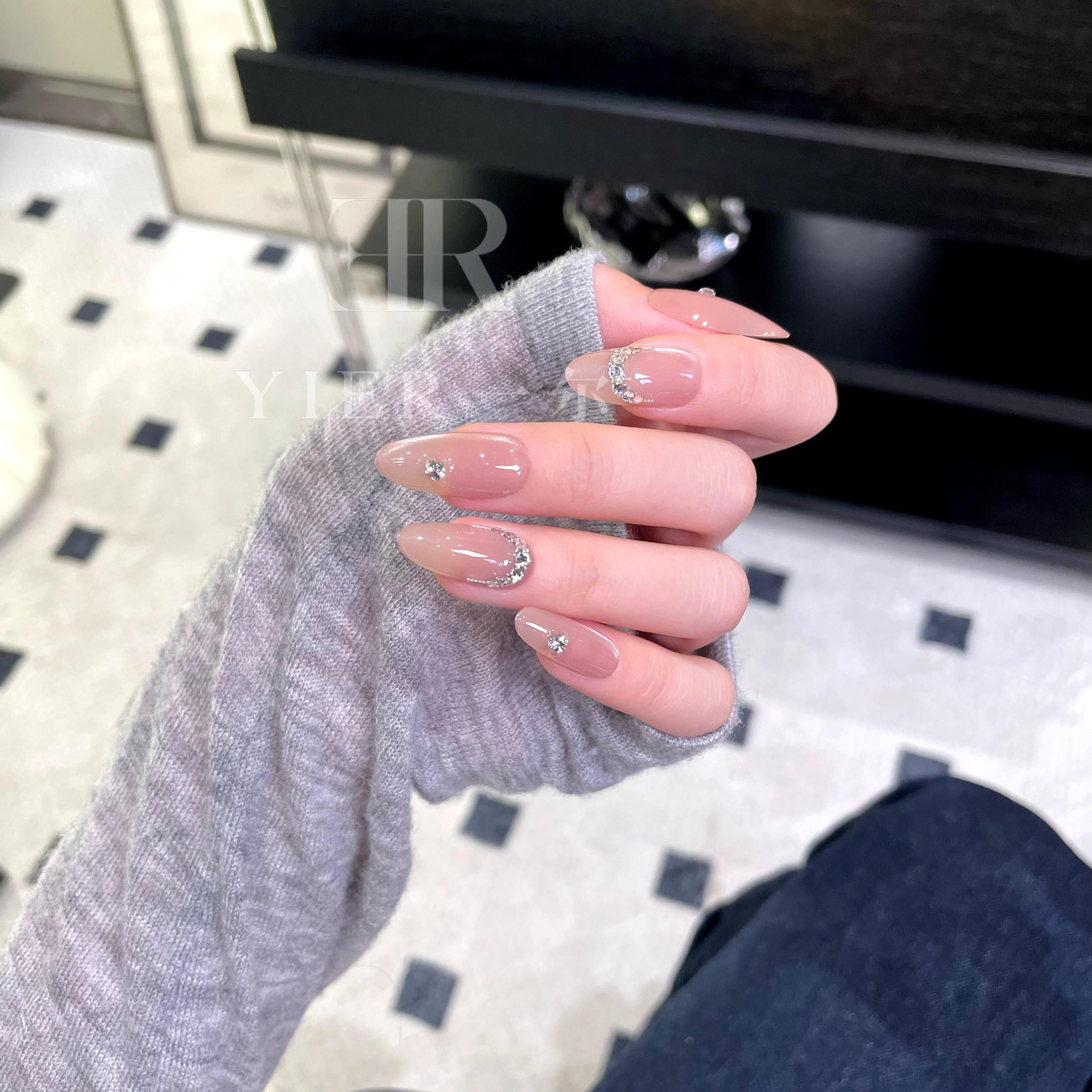 [ 粉漾甜心] 一尔 施家华子 满钻猫眼  纯手工穿戴甲