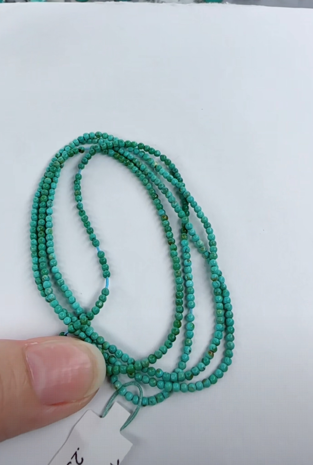 天然原矿绿松石米珠链