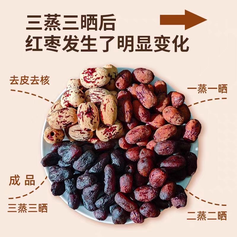 三蒸三晒无核去皮新疆灰枣健康软糯香甜无添加零食蜜饯