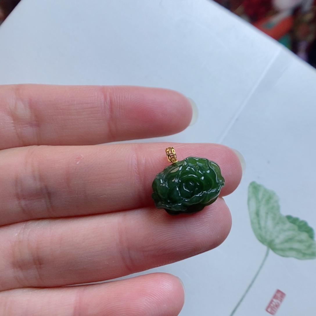 和田玉手链18K金镶嵌