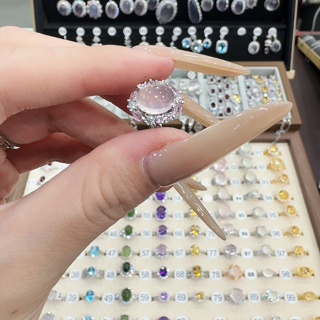 喜****戒指芙蓉石银S925镶嵌