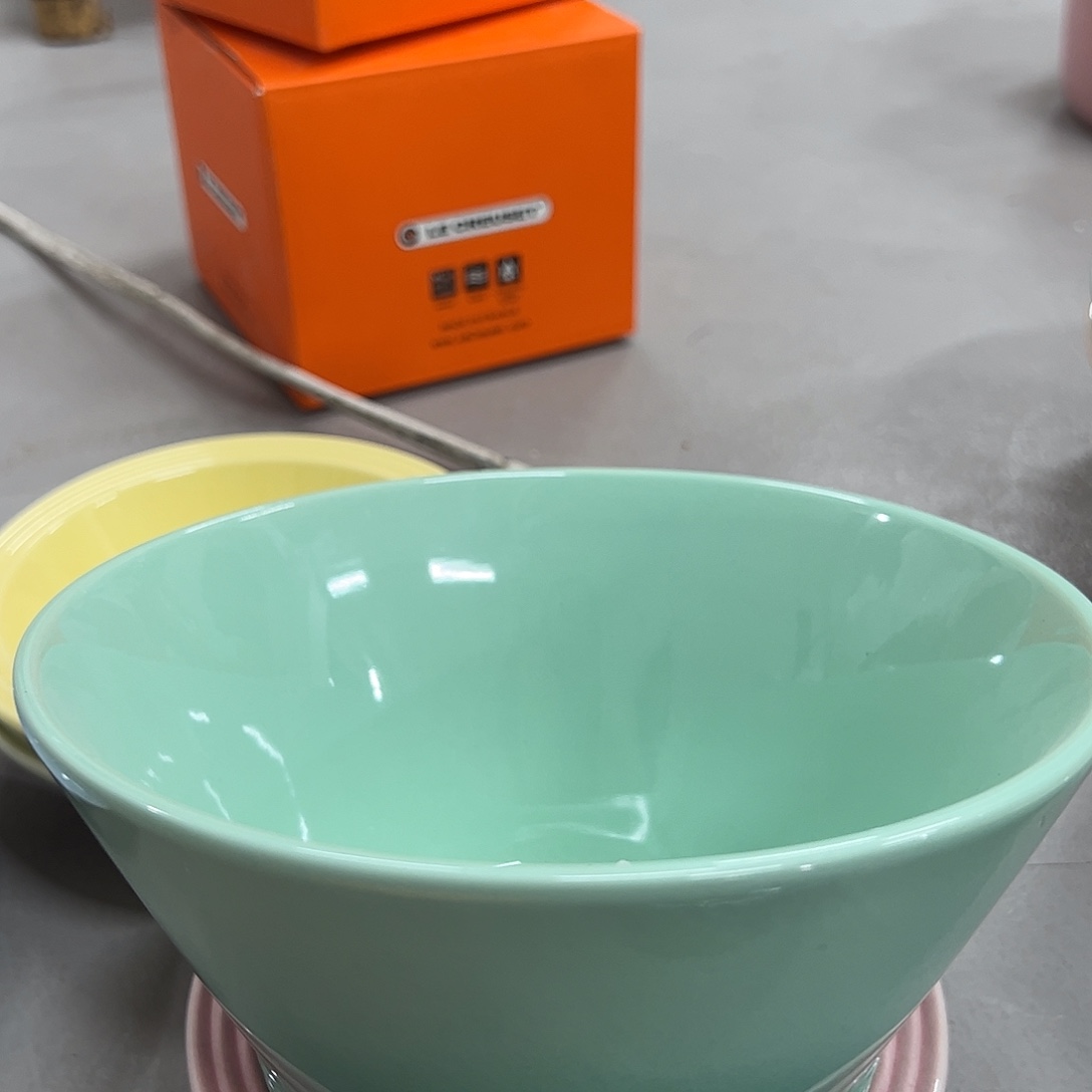 陶瓷大斗笠青羽色面碗