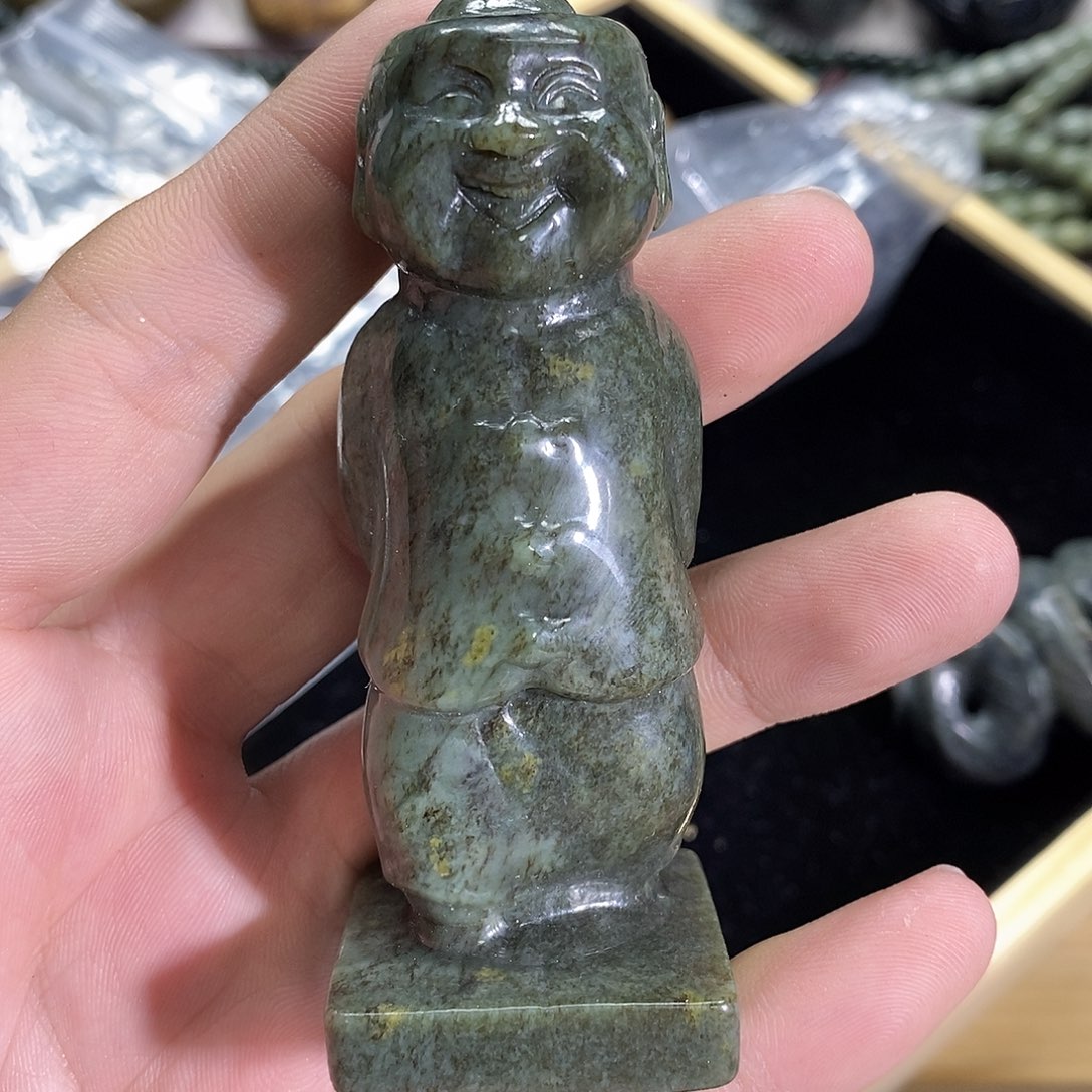 花***海岫岩河磨玉（透闪石质玉）未镶嵌珠宝奇石