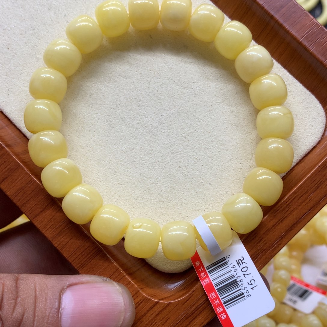 一***笑蜜蜡未镶嵌手链蜜蜡