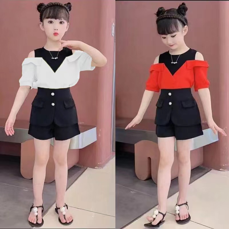 女童夏装套装2025款衣服儿童服装潮酷痞帅童装可爱超萌儿童衣服