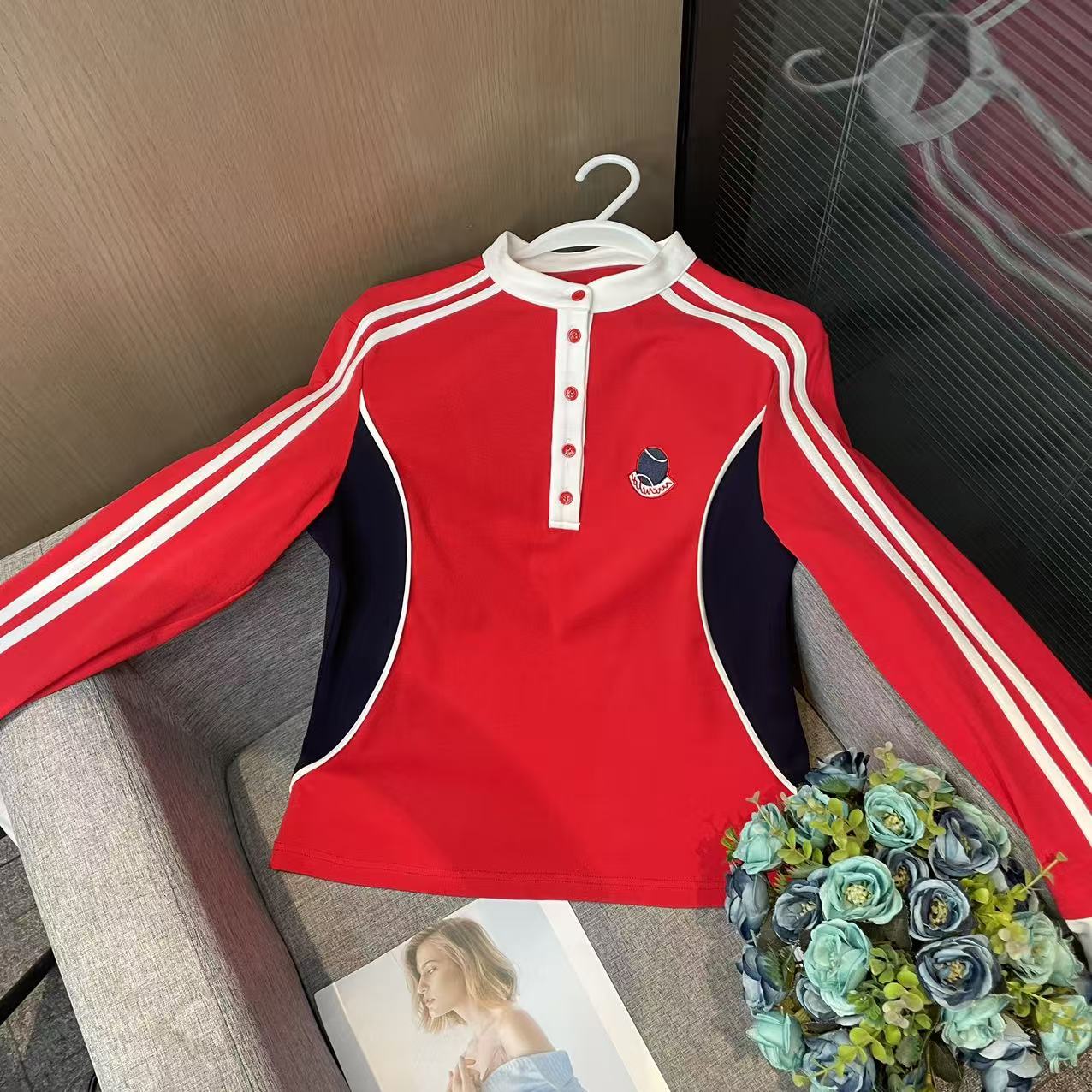 新款时尚开领长袖T恤-X72591