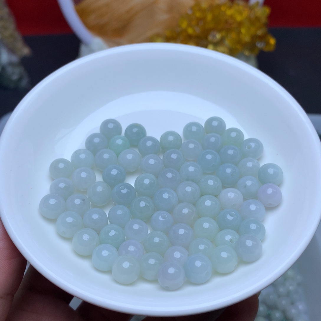 【闪购商品】翡翠手链未镶嵌卡7.6冰晴26个