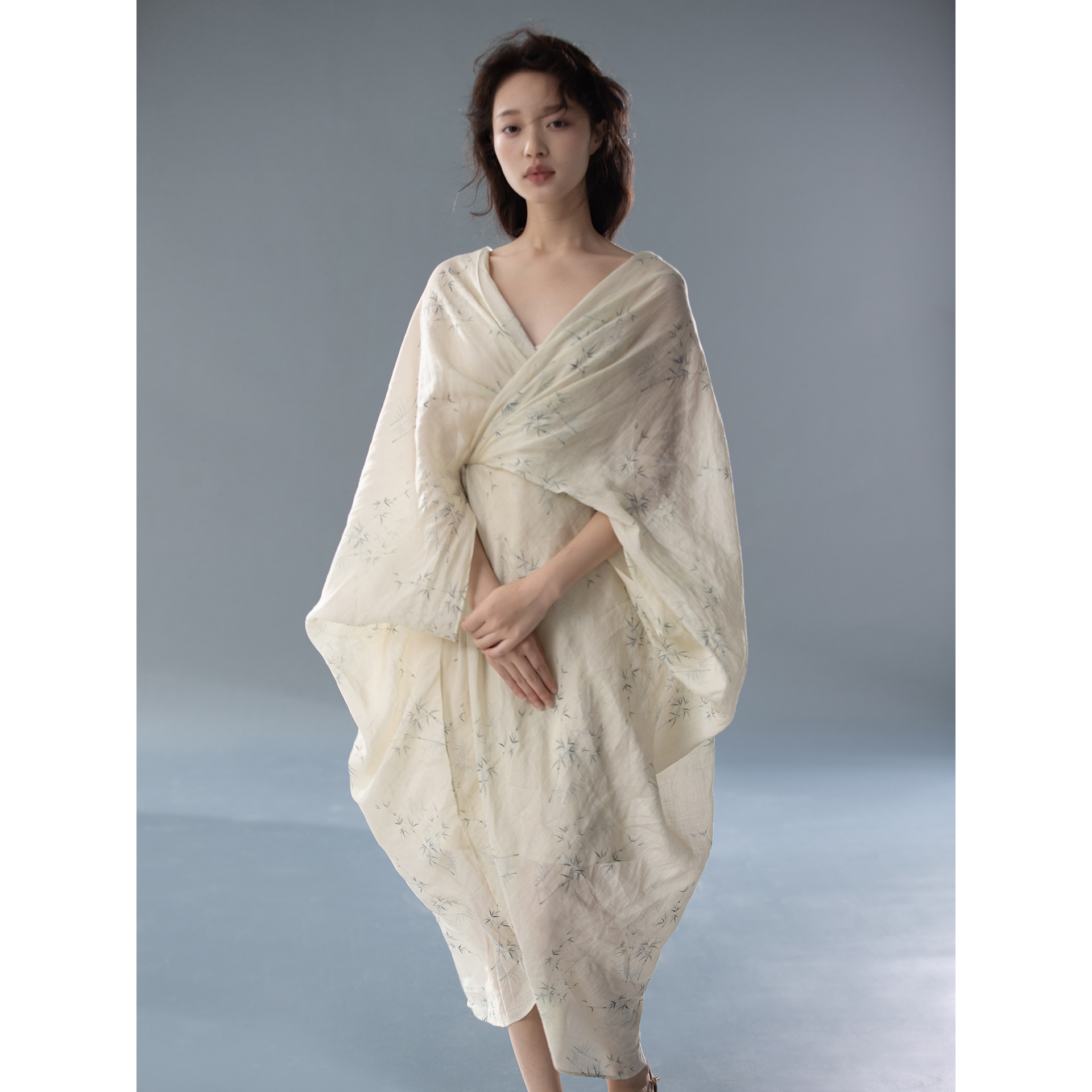新中式苎麻国风创意汉服裙子 显背薄连衣裙佛系禅意旅游长裙春夏