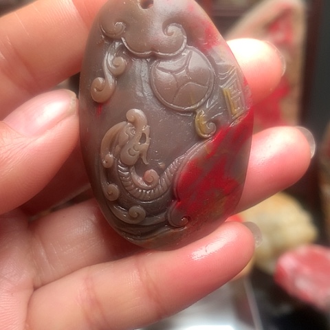 昌化石昌化鸡血石挂件