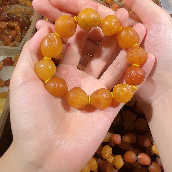琥珀未镶嵌手链蜜蜡海漂手串