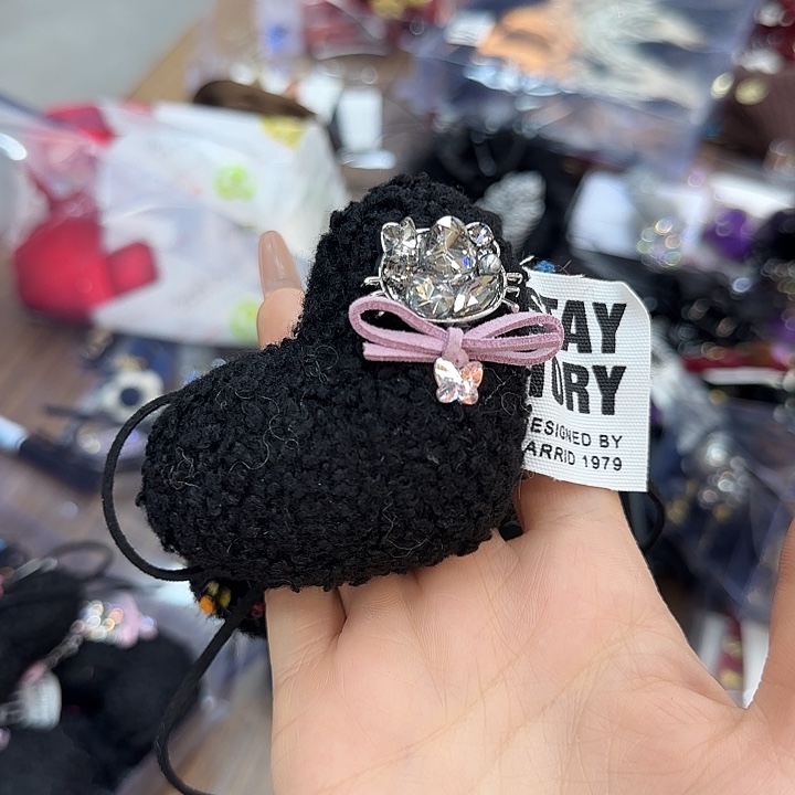 三醋酯纤维黑色爱心发圈-75