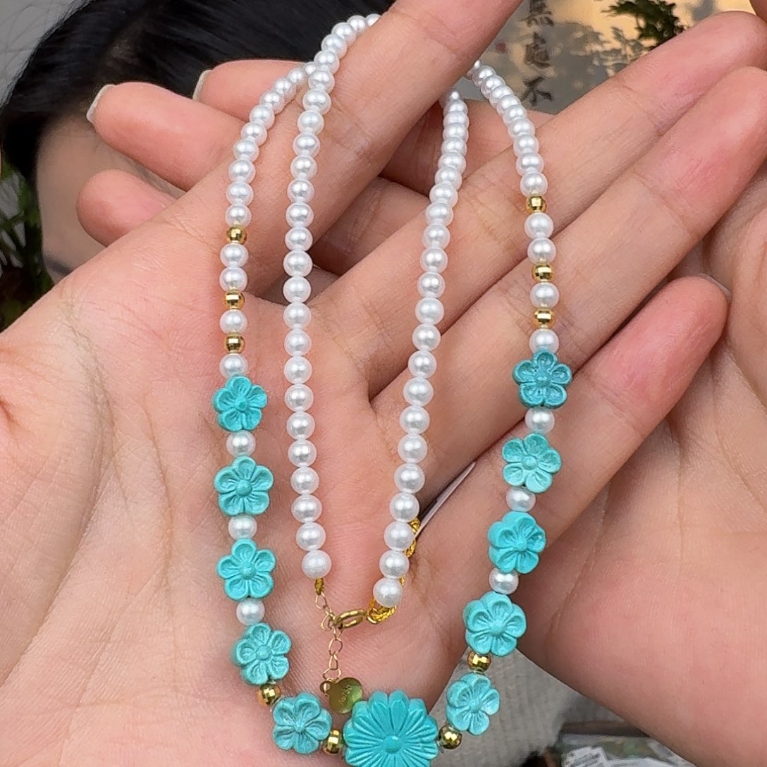 绿松石18K金镶嵌珠宝奇石