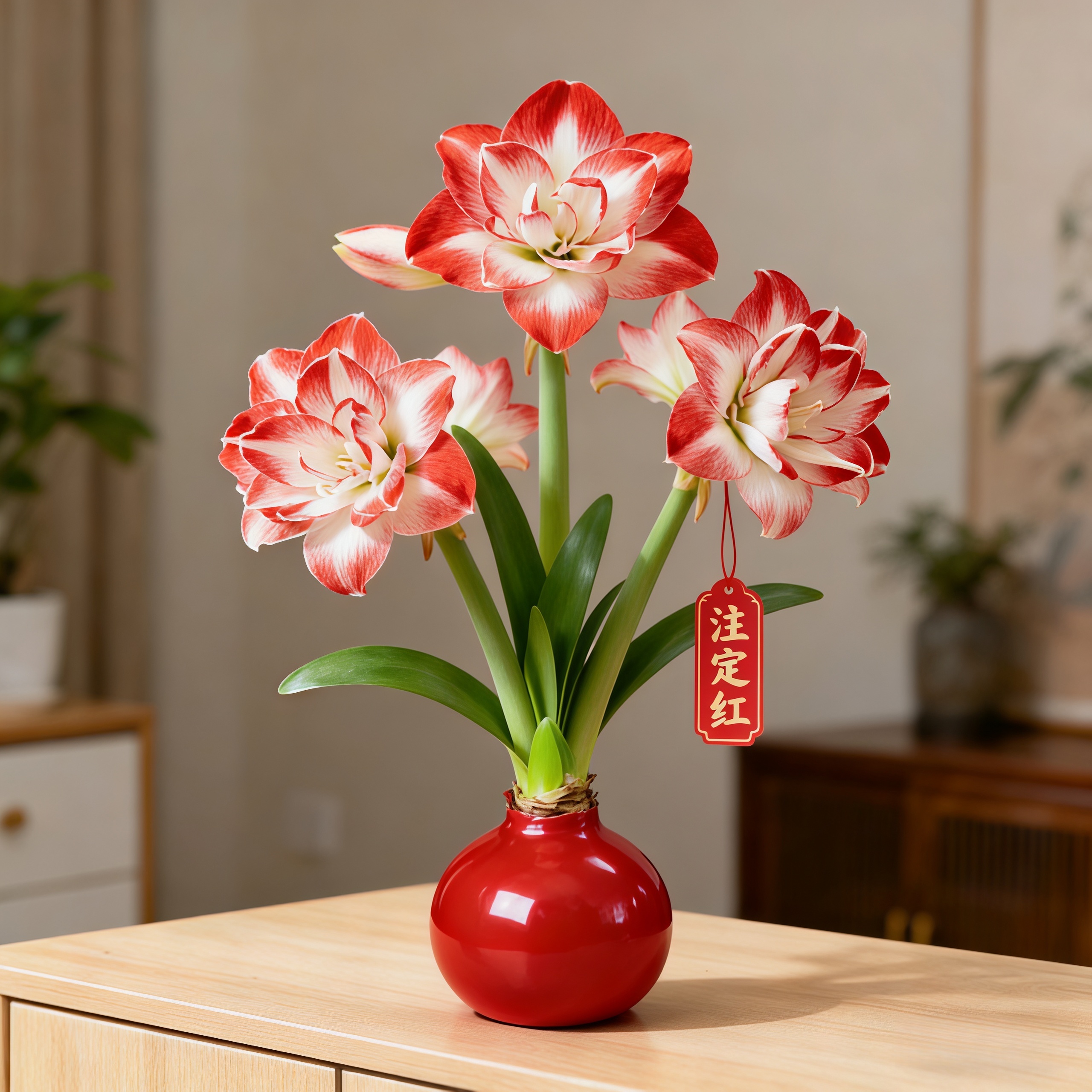 【自然开花-无需养护】进口蜡封朱顶红种球室内客厅桌面绿植好养活