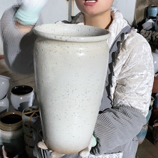 紫砂花盆瑕疵口18高31