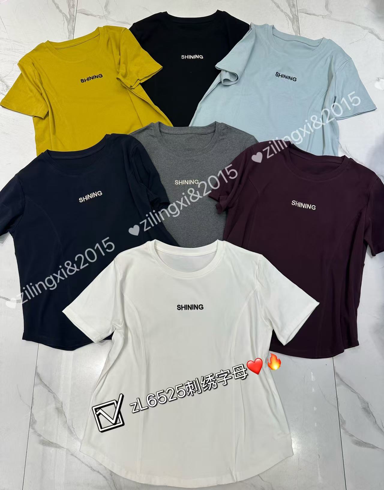 6525刺绣款小字母显瘦款半袖