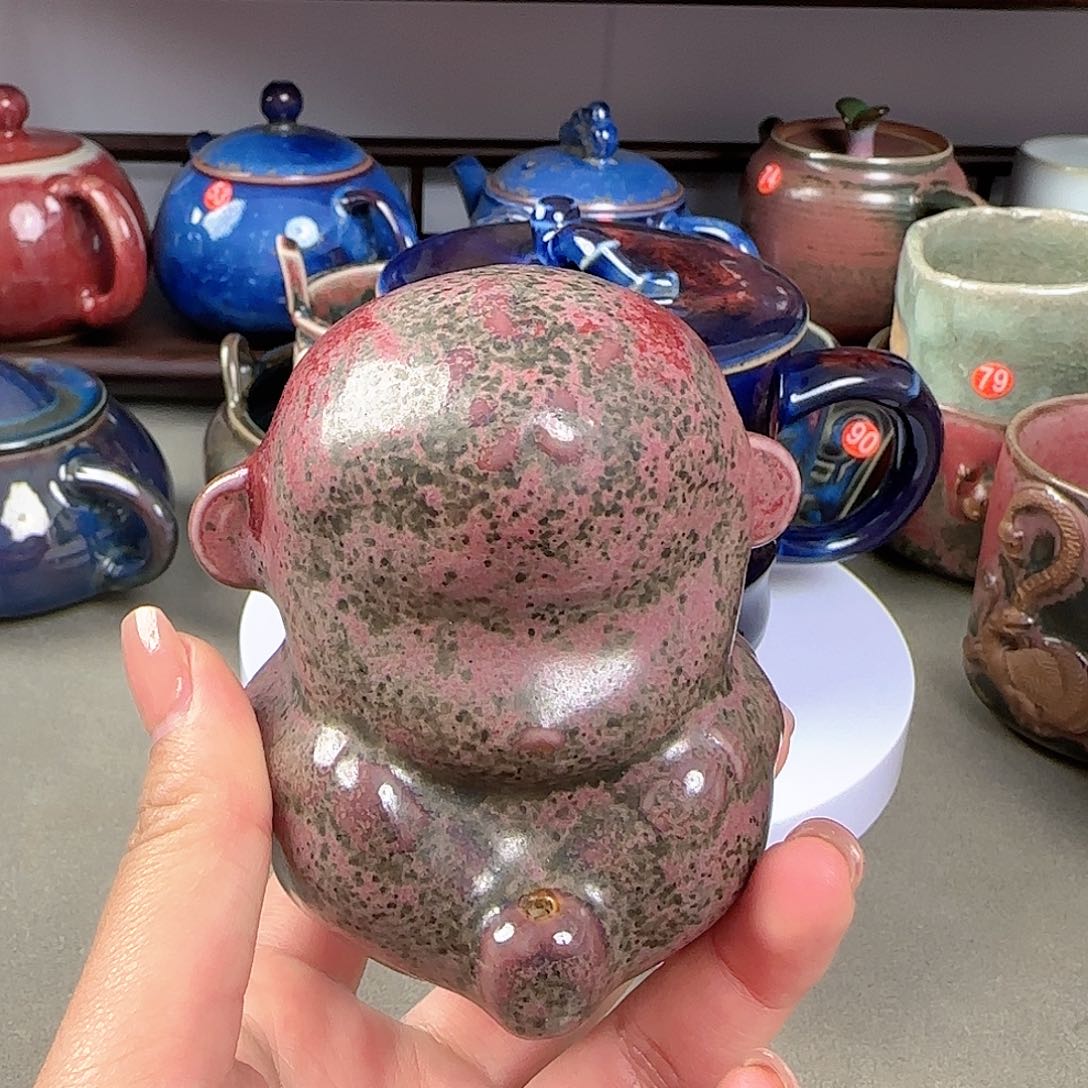 小鸿钧瓷 泥泥钧瓷 小猴