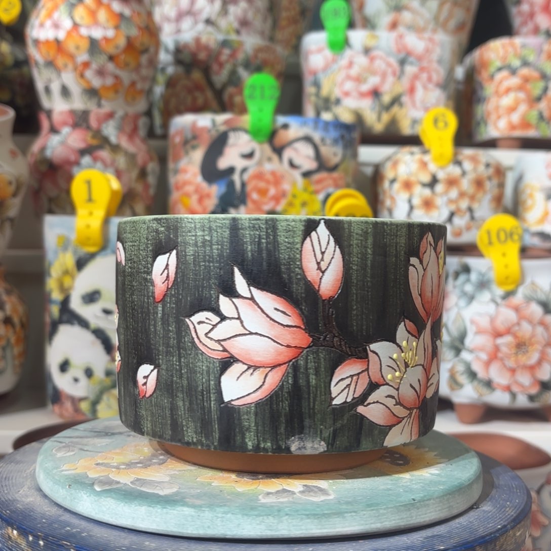 紫砂花盆水晶花盆75