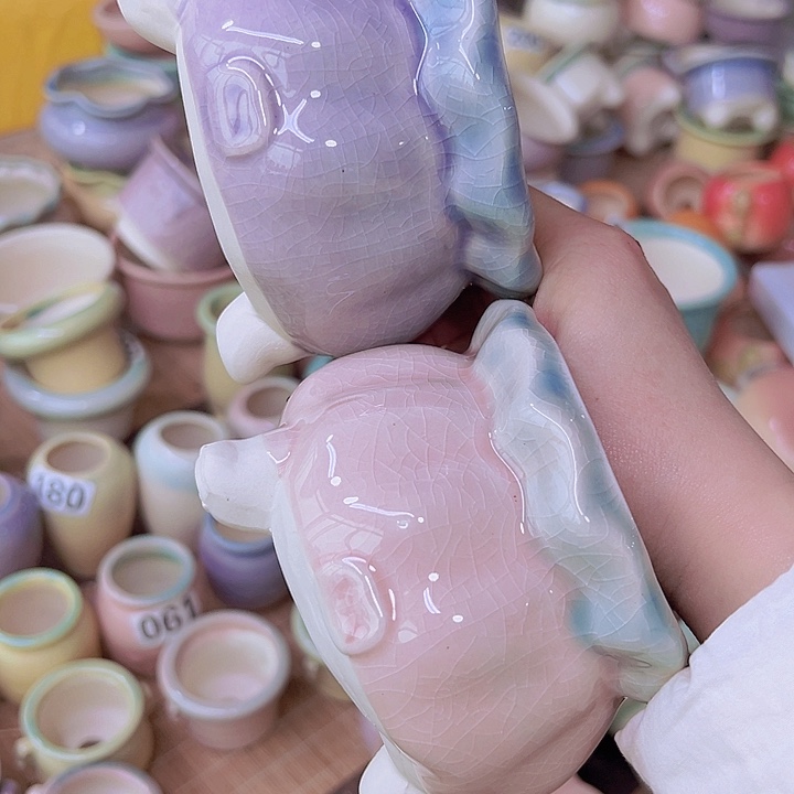 红陶陶瓷花盆当场满12包邮