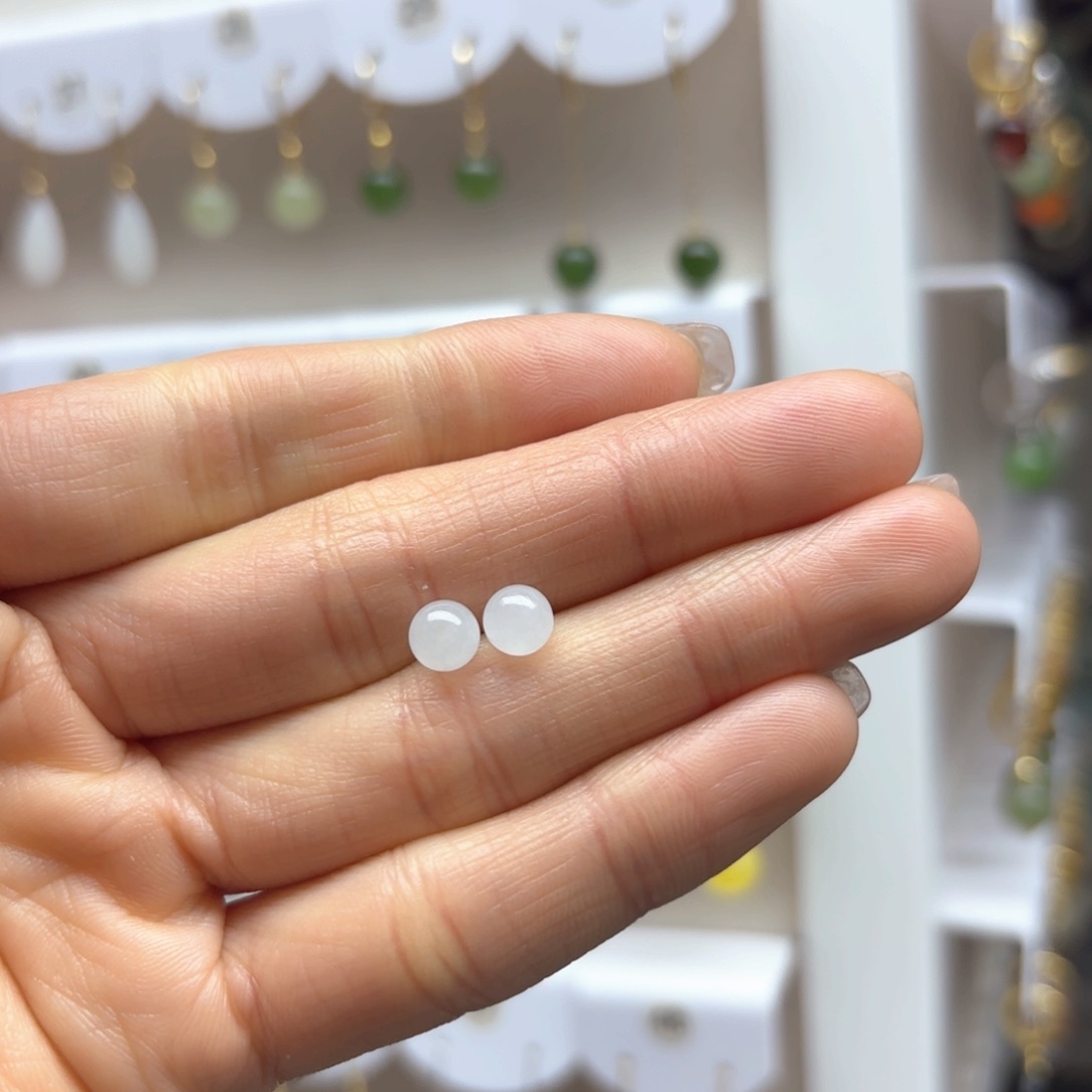 和田玉耳饰银S925镶嵌2