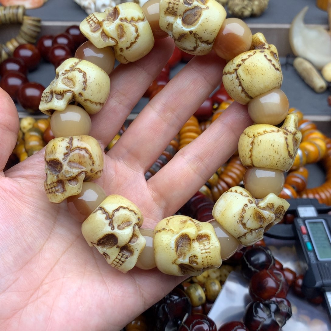 明***心手串/手链牛骨牛骨 