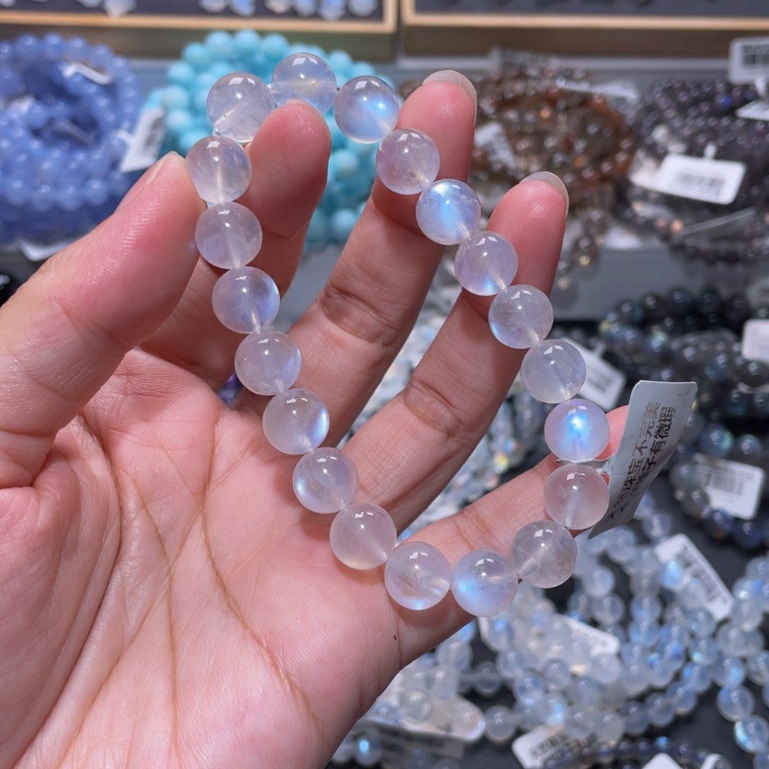 自****手链未镶嵌长石蓝月光手链10mm