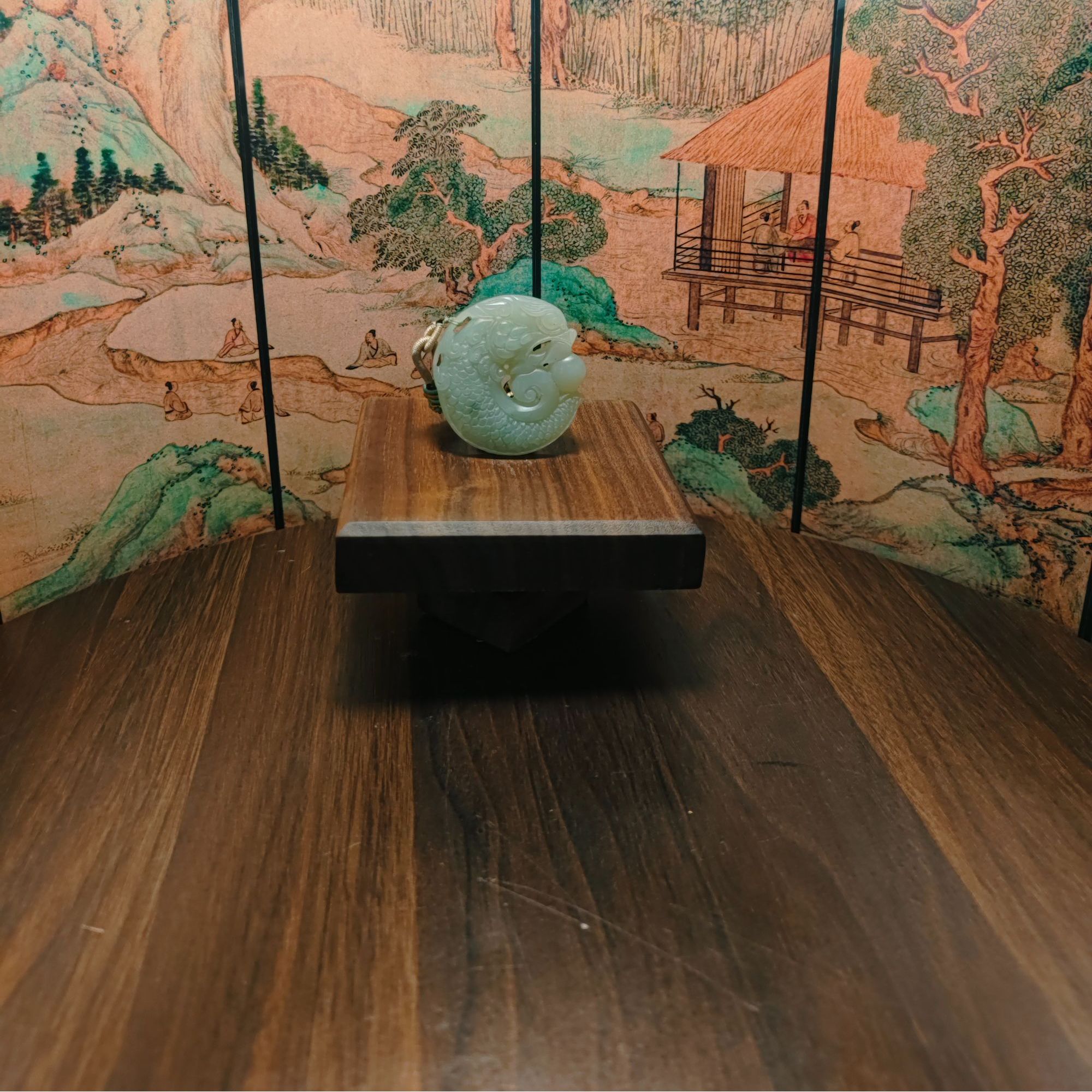  D和田玉鱼化龙吊坠0383