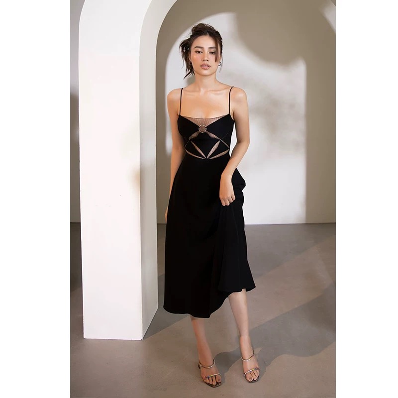 GABBY 越南小众镂空拼接连衣裙QCG61