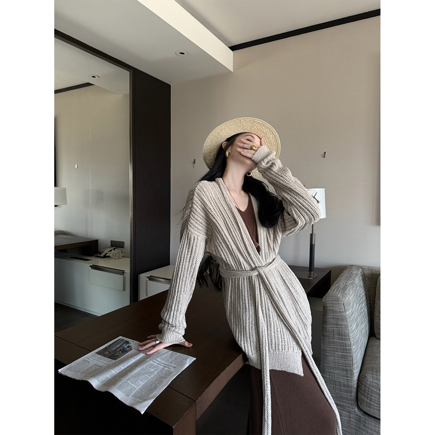 有洧Youwei 【氧气呼吸】超好看的小众设计感针织开衫女25SS0576