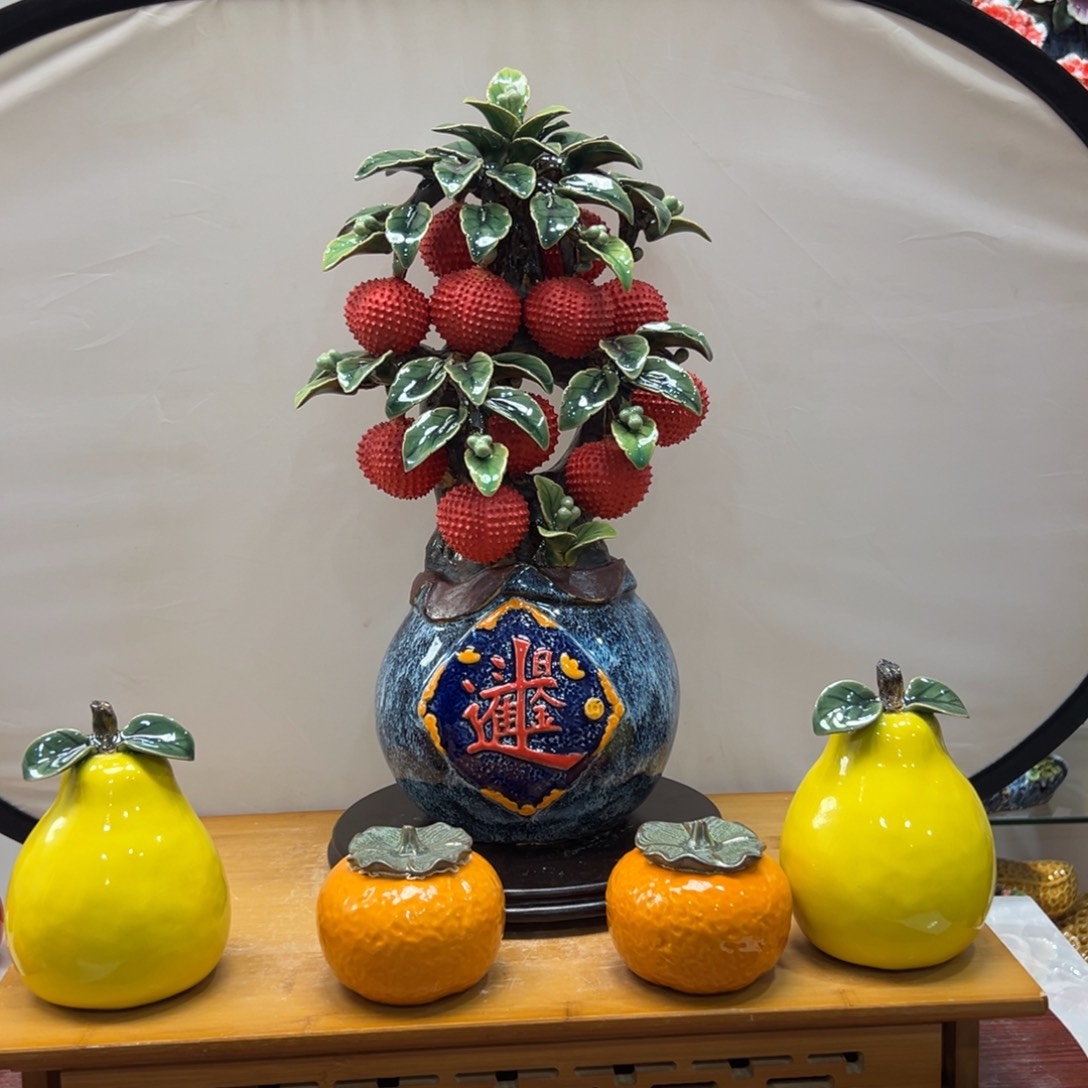 陶瓷高度45长度24送柚子橘子底座