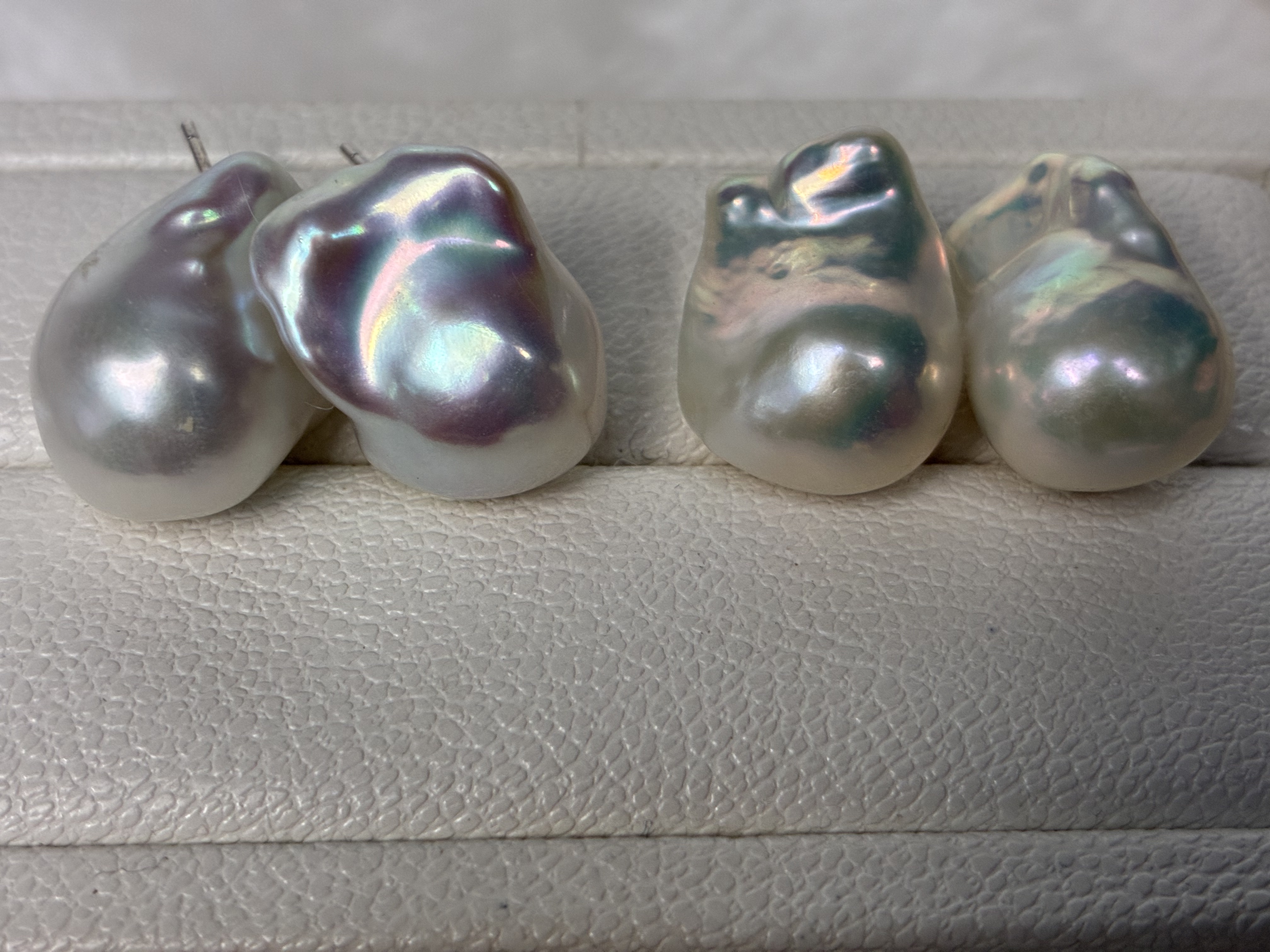 极光巴洛克珍珠耳钉天然淡水不规则设计气质巴洛克多样性发其一