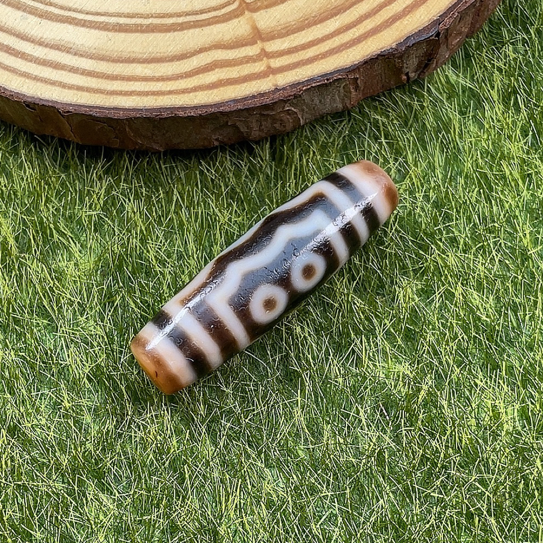 台珠手工珠高油润度聚缘朱砂料双水纹大鹏五眼天珠玛瑙吊坠时尚