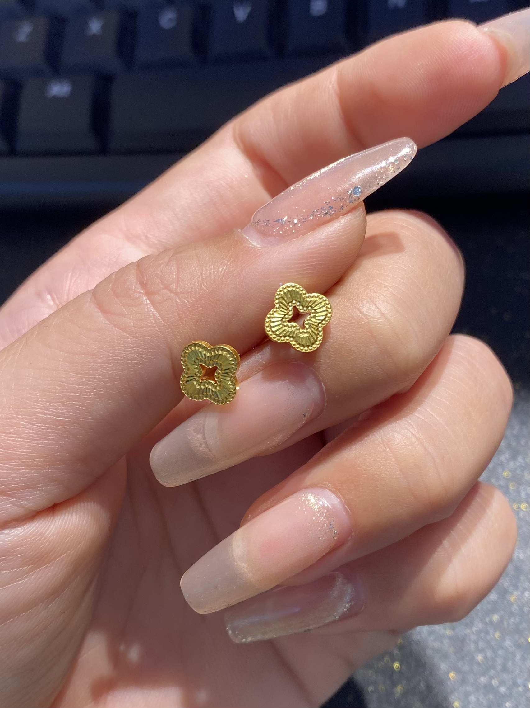 水贝国韵黄金珠宝【足金999耳钉】