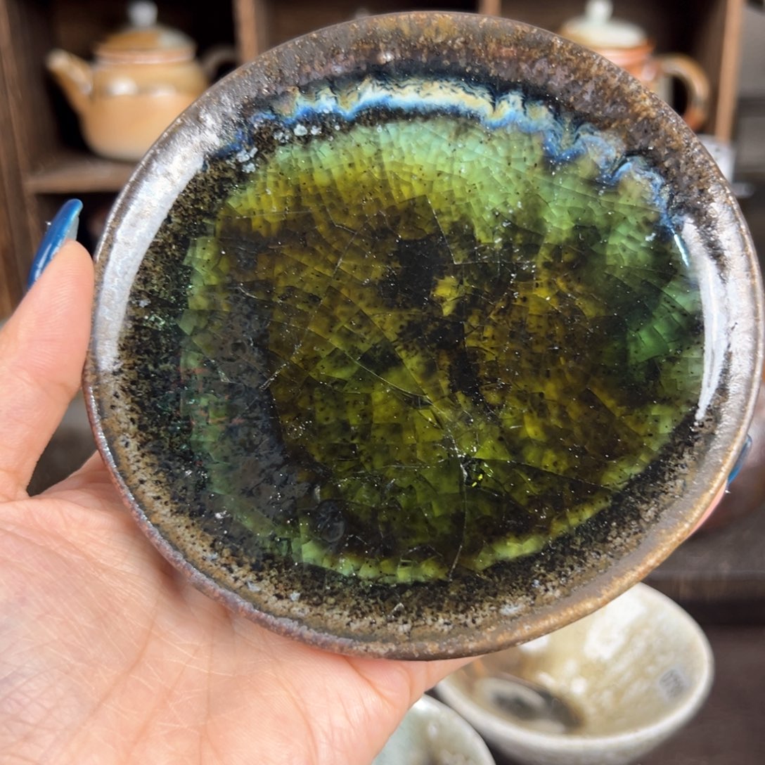 杯柴烧茶器铁胎壶承