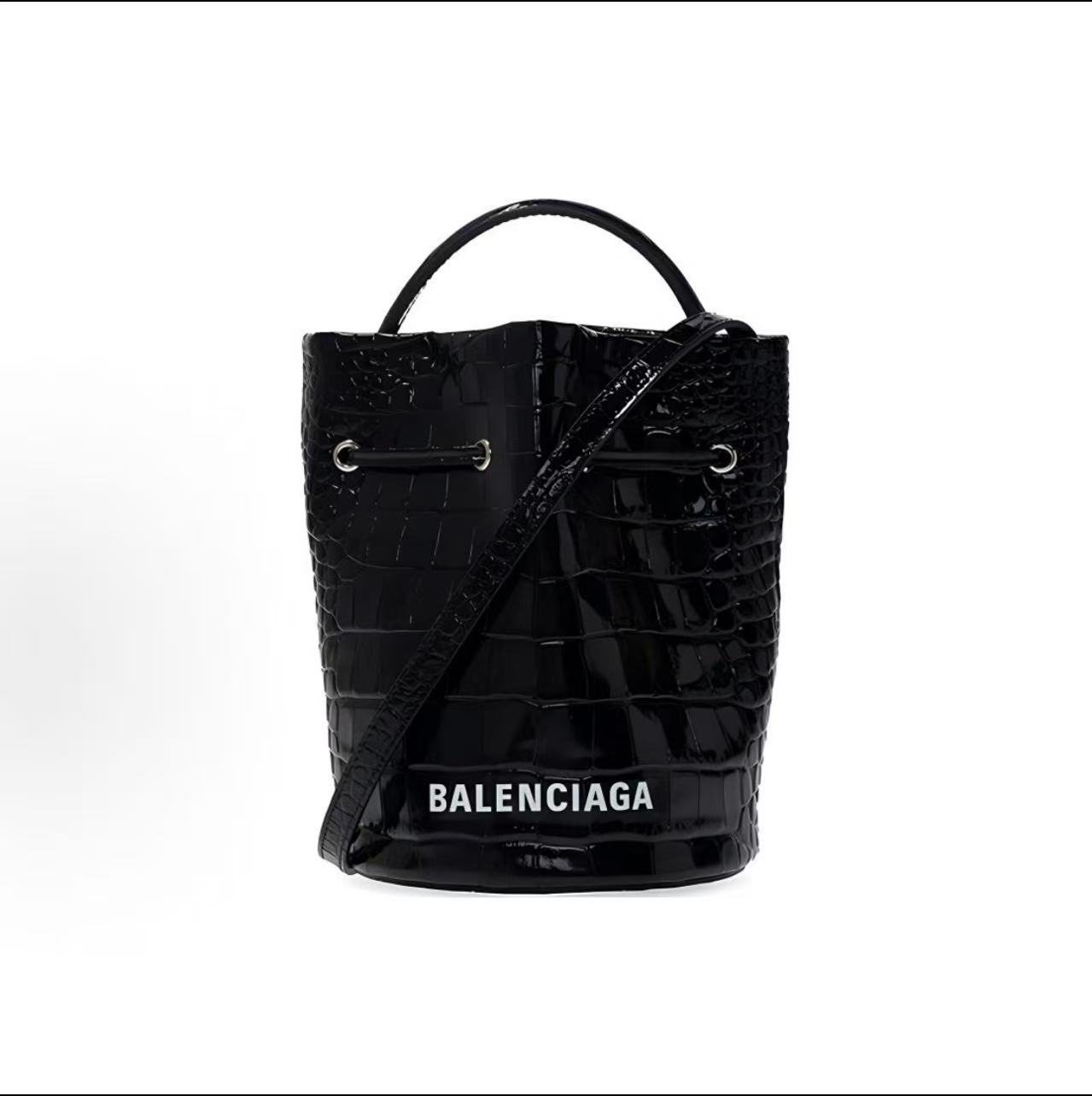 95新 Balenciaga/巴黎世家 【曼曼专属】巴黎世家 鳄压纹 水桶包