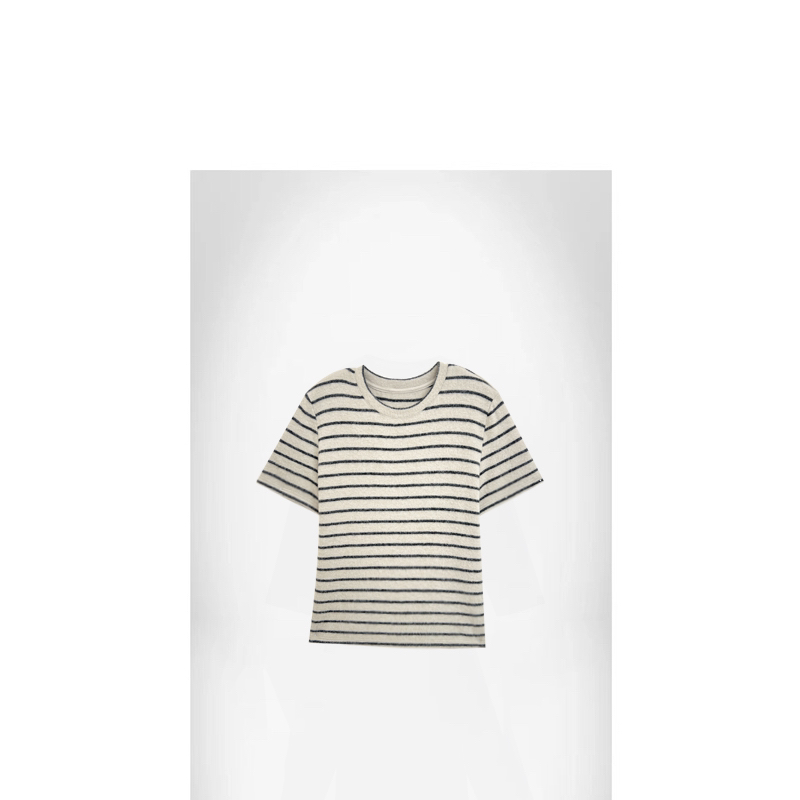 磨毛条纹短袖 2025冬季新款NEW