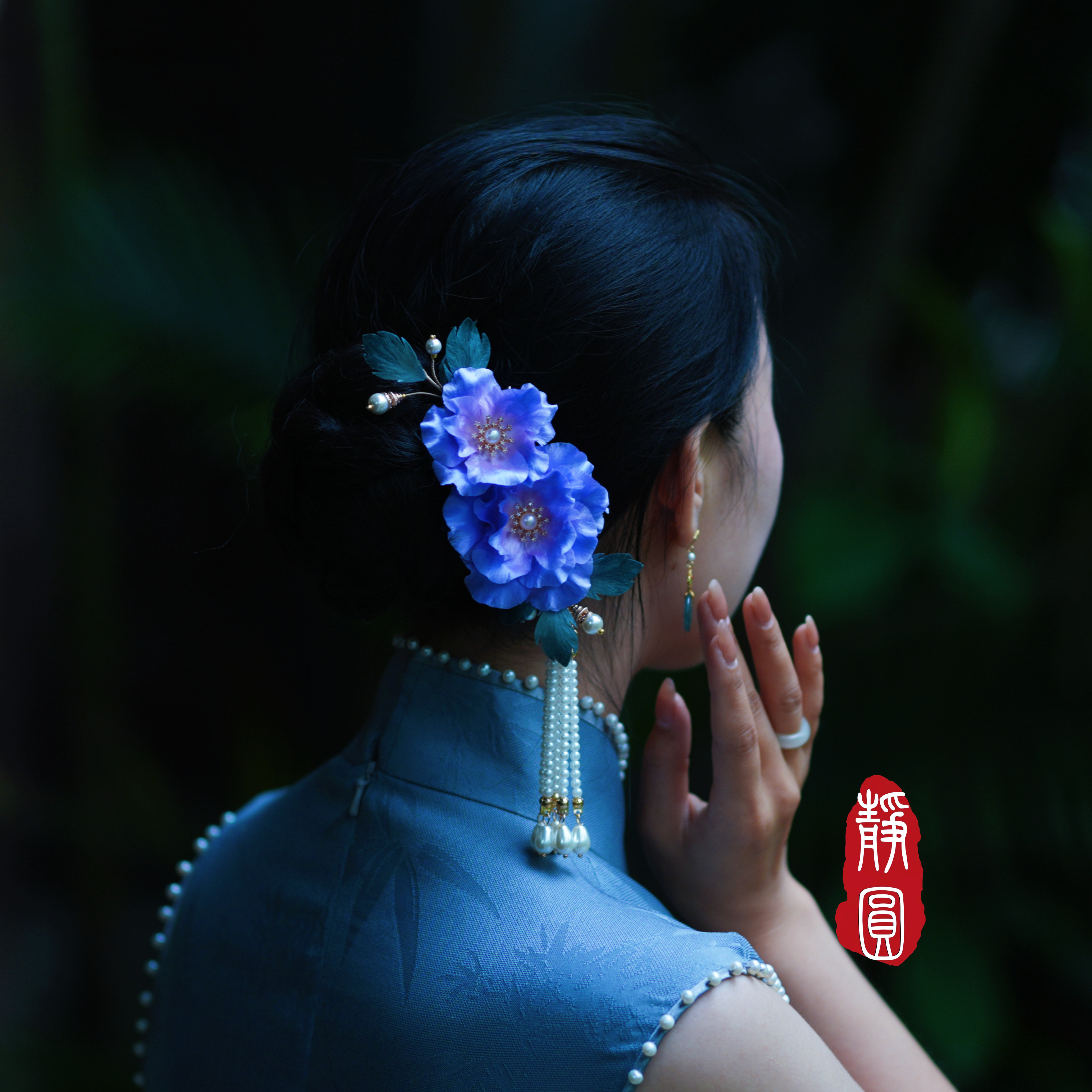 【紫芙蓉】中式民族风气质纯手工边夹