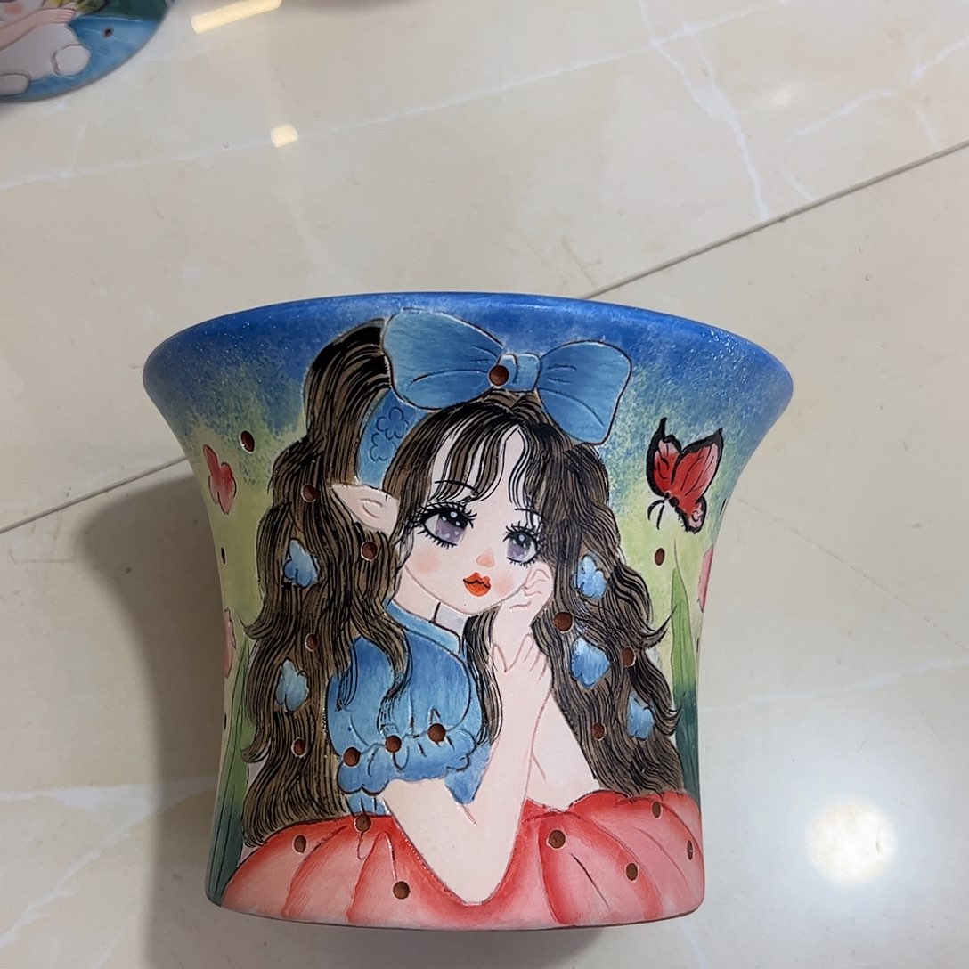 景德镇陶瓷花盆景德镇陶瓷花盆口16高13