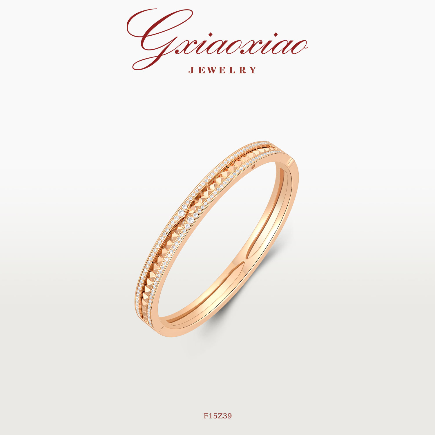 G XIAOXIAO 镀K金 法式轻奢高级百搭铆钉手镯 F15Z39 F15Z40