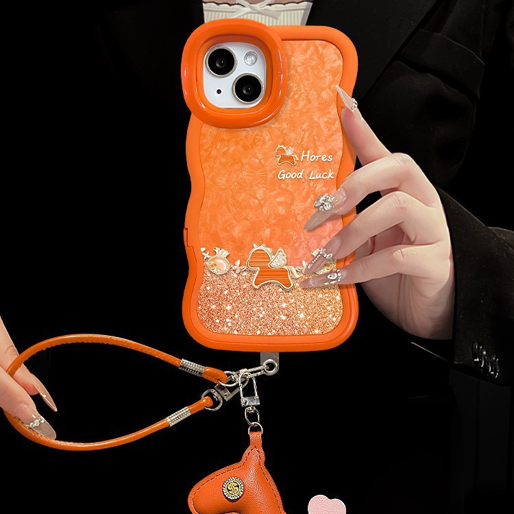 福袋小马挂绳适用苹果17promax手机壳iphone15双支架16硅胶14新年