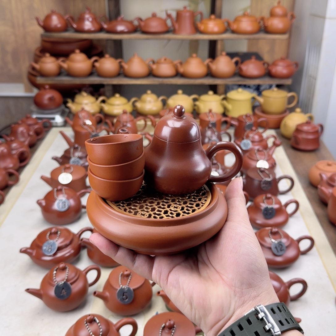 紫砂茶壶大红袍思婷壶加小号镂空
