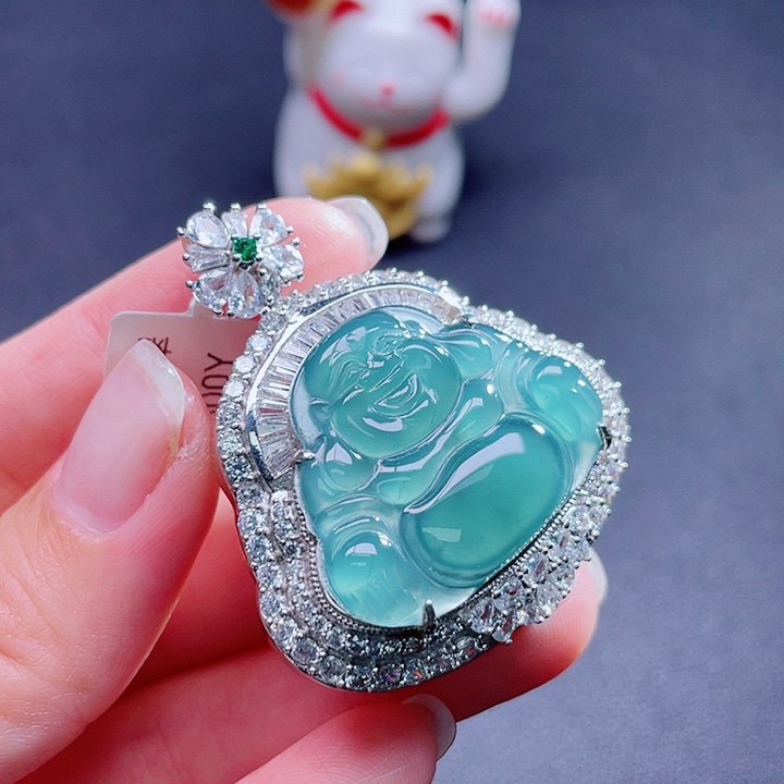 翡翠吊坠(不含链)银S925镶嵌