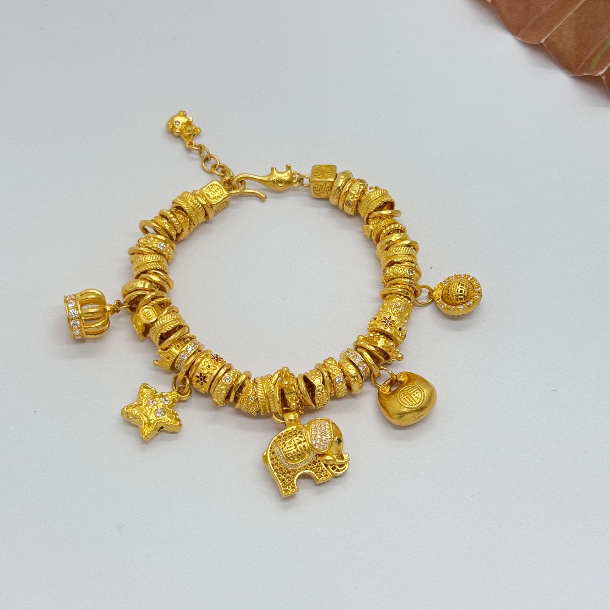 足金999手工盘缠 卡7新款吉象 14CM 65.66