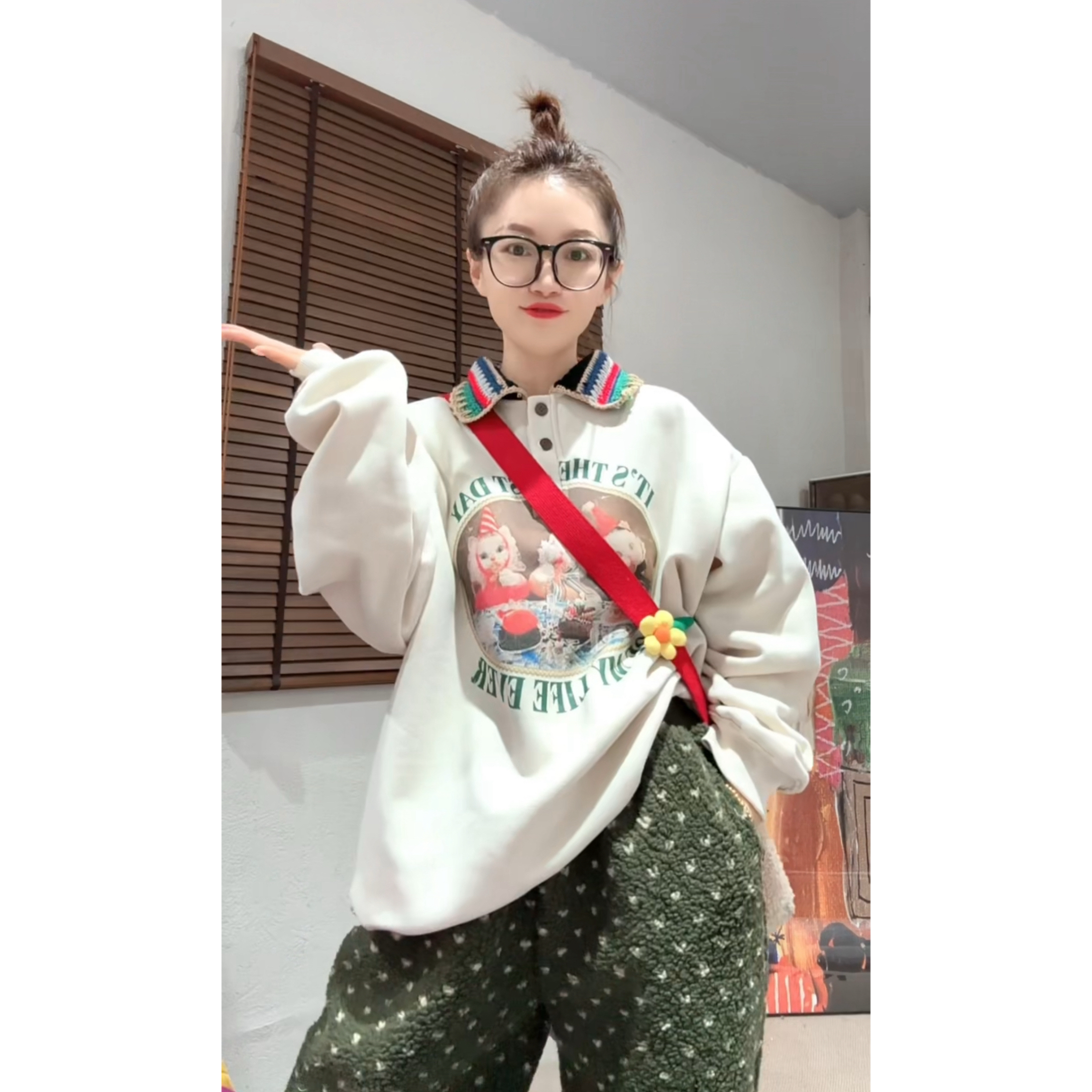 【Z.D.C】彩色翻领加绒卫衣/韩版宽松百搭