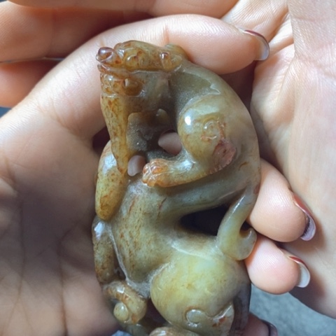 白玉菩提吊坠摆件